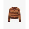 We11 Done Womens Gradient Bouclé Knitted Cardigan Brown In Brown