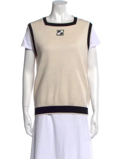 Pre-owned We11 Done Wool Colorblock Pattern Sweater In Neutral