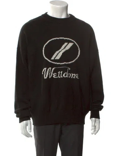 Pre-owned We11 Done Wool Graphic Print Pullover In Black