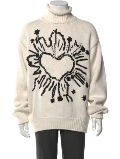 Pre-owned We11 Done Wool Graphic Print Pullover In Neutral