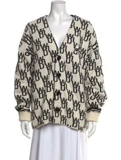 Pre-owned We11 Done Wool Graphic Print Sweater In Neutrals
