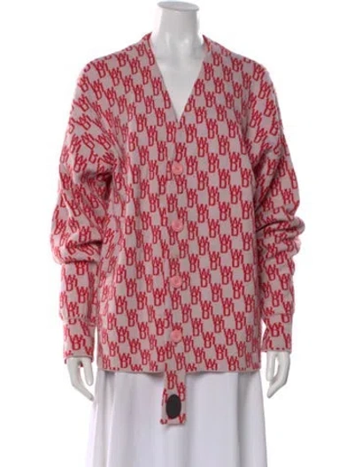 Pre-owned We11 Done Wool Patterned Sweater In Red