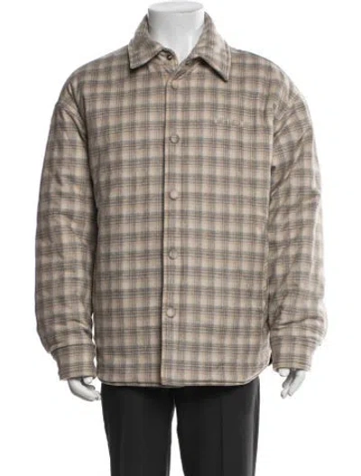 Pre-owned We11 Done Wool Plaid Print Jacket In Neutral