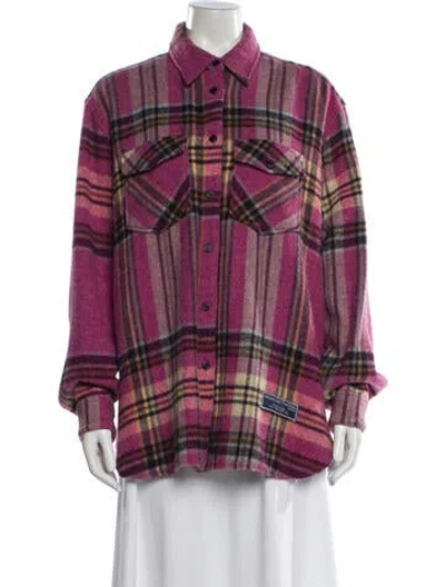 Pre-owned We11 Done Wool Plaid Print Jacket In Purple