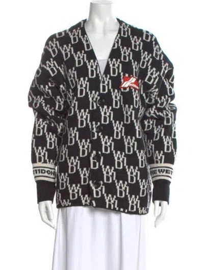 Pre-owned We11 Done Wool Printed Sweater In Black