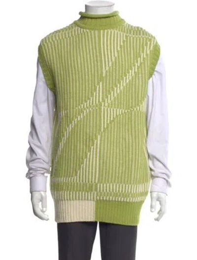 Pre-owned We11 Done Wool Striped Sweater Vest In Green