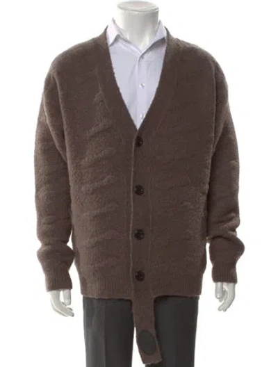 Pre-owned We11 Done Wool V-neck Cardigan In Brown