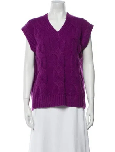 Pre-owned We11 Done Wool V-neck Sweater In Purple