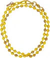 We11 Done Yellow & Bronze Colored Ball Chain Necklace In Yellow