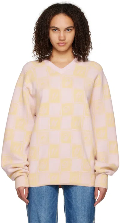 We11 Done Yellow Chess Board Sweater