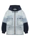 We11 Done Zip-up Hooded Denim Jacket In Blue