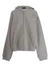 We11 Done Cotton Sweatshirt With Rhinestones And Studs In Gray