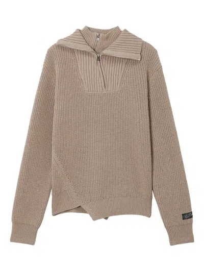 We11 Done Zip-up Jumper In Neutral