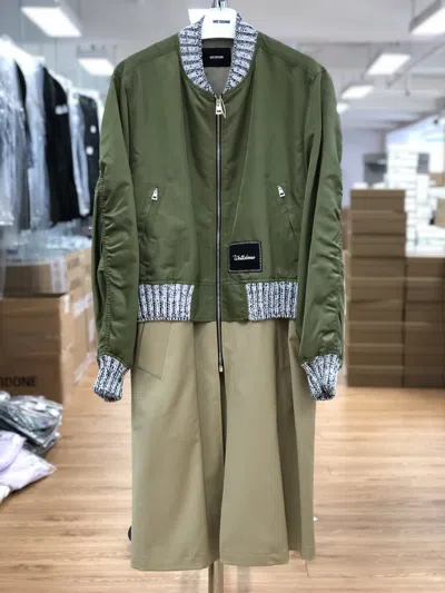 We11 Done Zipper Casual Jacket In Green