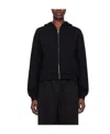 We11 Done Zipper Hooded Sweater In Black