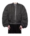 We11 Done Black Washed Nylon Bomber Jacket In Gray