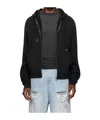 We11 Done Zippered Hooded Sweatshirt In Black