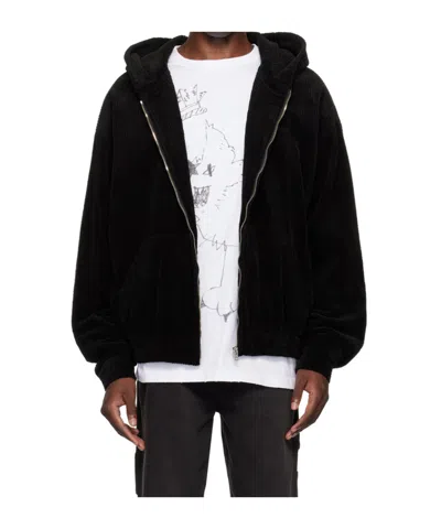 We11 Done Zippered Hooded Sweatshirt In Black