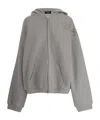 We11 Done Cotton Sweatshirt With Rhinestones And Studs In Gray