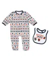 Wear By Erin Andrews Baby Boys And Girls 2-piece Chicago Bears Allover Print Full-zip Sleeper Bib Set In White
