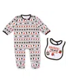 Wear By Erin Andrews Baby Boys And Girls Cleveland Browns Allover Print Full-zip Sleeper Bib Set In White