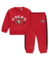 Wear By Erin Andrews Baby Boys And Girls 2-piece Scarlet San Francisco 49ers Fleece Crewneck And Pants Set In Red