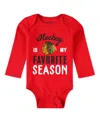 Wear By Erin Andrews Baby Boys And Girls 3-piece Chicago Blackhawks Turn Me Around Bodysuits Pants Set In Red