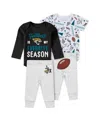 Wear By Erin Andrews Baby Boys And Girls 3-piece Jacksonville Jaguars Turn Me Around Bodysuits Pant Set In Multi
