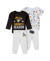 Wear By Erin Andrews Baby Boys And Girls 3-piece Pittsburgh Penguins Turn Me Around Bodysuits Pants Set In Gray