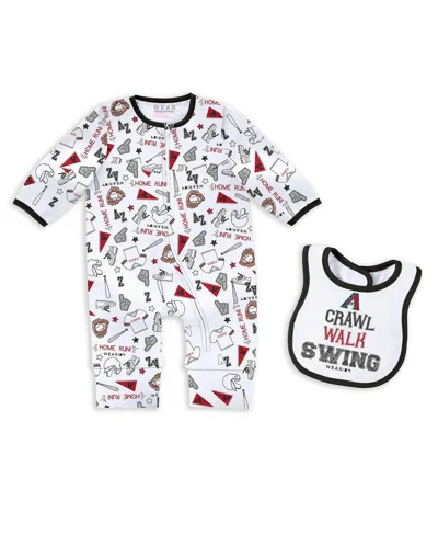 Wear By Erin Andrews Kids' Baby Boys And Girls Arizona Diamondbacks Sleep Play Set In White