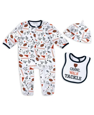 Wear By Erin Andrews Kids' Baby Boys And Girls Chicago Bears Sleep Play Set In White