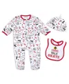 Wear By Erin Andrews Baby Boys And Girls Chicago Blackhawks Sleep And Play Sleeper With Bib Set In White