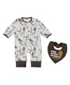 Wear By Erin Andrews Baby Boys And Girls Heather Gray San Diego Padres Sleep And Play Full-zip Sleeper Bib Set In Brown