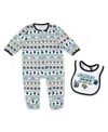 Wear By Erin Andrews Baby Boys And Girls Jacksonville Jaguars Allover Print Full-zip Sleeper And Bib Set In Blue