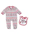 Wear By Erin Andrews Baby Boys And Girls Kansas City Chiefs Allover Print Full-zip Sleeper With Bib Set In White
