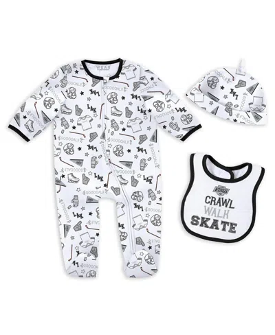 Wear By Erin Andrews Baby Boys And Girls Los Angeles Kings Sleep And Play Sleeper Set With Bib In White