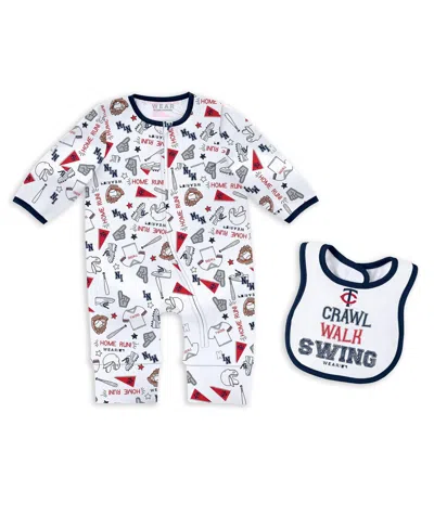 Wear By Erin Andrews Baby Boys And Girls Minnesota Twins Sleep Play Set In White