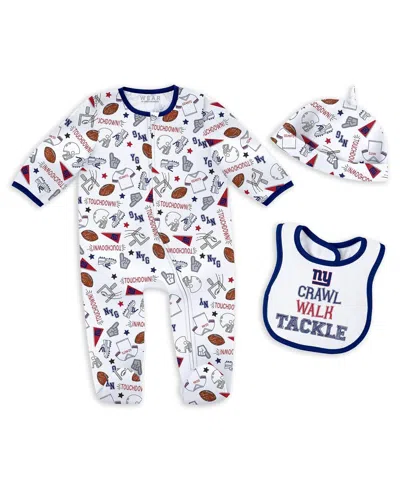 Wear By Erin Andrews Kids' Baby Boys And Girls New York Giants Sleep Play Set In Blue