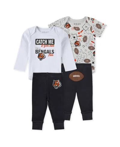 Wear By Erin Andrews Baby Boys And Girls Newborn 3-piece Cincinnati Bengals Turn Me Around Bodysuits And Pant Set In White