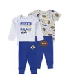 Wear By Erin Andrews Baby Boys And Girls Newborn 3-piece Los Angeles Rams Turn Me Around Bodysuits Pant Set In White