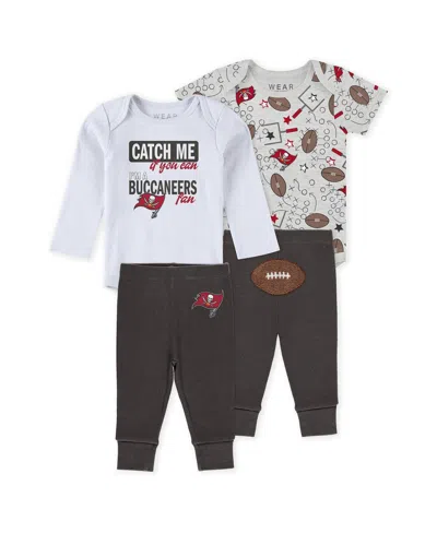 Wear By Erin Andrews Baby Boys And Girls Newborn 3-piece Tampa Bay Buccaneers Turn Me Around Bodysuits And Pant Set In White