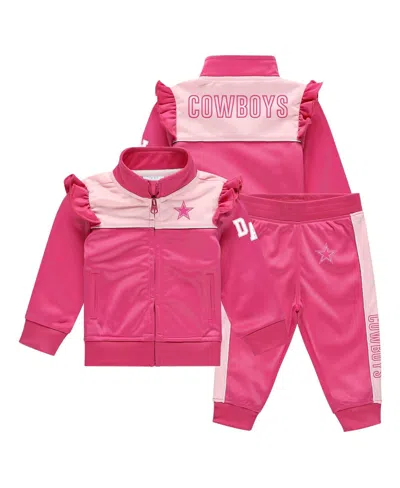 Wear By Erin Andrews Kids' Baby Boys And Girls Pink Dallas Cowboys 2-piece Tracksuit Set