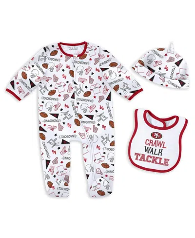 Wear By Erin Andrews Kids' Baby Boys And Girls San Francisco 49ers Sleep Play Set In White