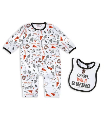 Wear By Erin Andrews Kids' Baby Boys And Girls San Francisco Giants Sleep Play With Bib Set In White