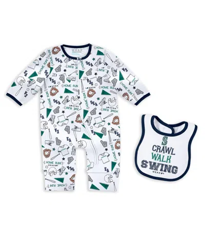 Wear By Erin Andrews Kids' Baby Boys And Girls Seattle Mariners Sleep Play Set In White