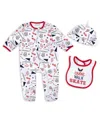 Wear By Erin Andrews Baby Boys And Girls Washington Capitals Sleep And Play Sleeper With Bib Set In White