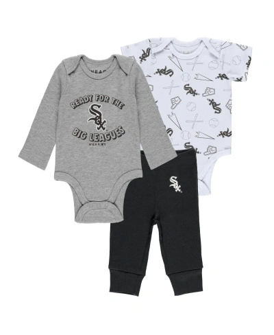 Wear By Erin Andrews Baby Boys And Girls  Gray, White, Black Chicago White Sox Three-piece Turn Me Ar In Gray,white,black