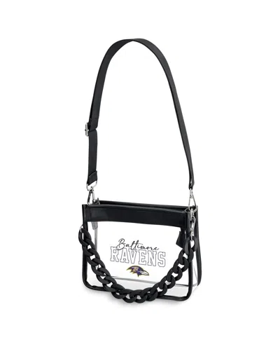 Wear By Erin Andrews Baltimore Ravens Plastic Chain Mini Crossbody In Transparent