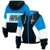 Wear By Erin Andrews Black Carolina Panthers Color Block Full-zip Windbreaker Jacket In Black