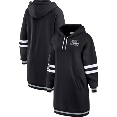 Wear By Erin Andrews Black Las Vegas Raiders Hoodie Dress In Blue